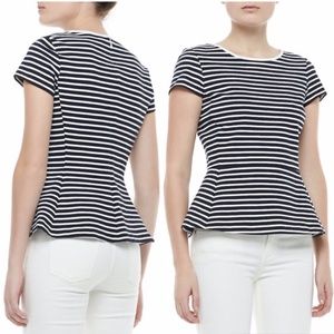 Theory Striped Peplum Panna Bimini Top 4